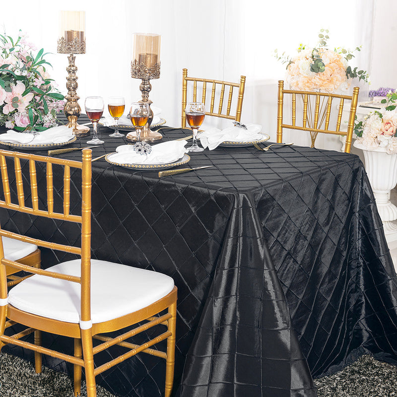Pintuck Taffeta Rectangular Tablecloth Seamless