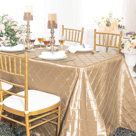 Pintuck Taffeta Rectangular Tablecloth Seamless