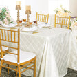 Rectangular Pintuck Taffeta Tablecloth 90x156 Ivory