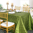 Rectangular Pintuck Taffeta Tablecloth 90x156 Moss Green