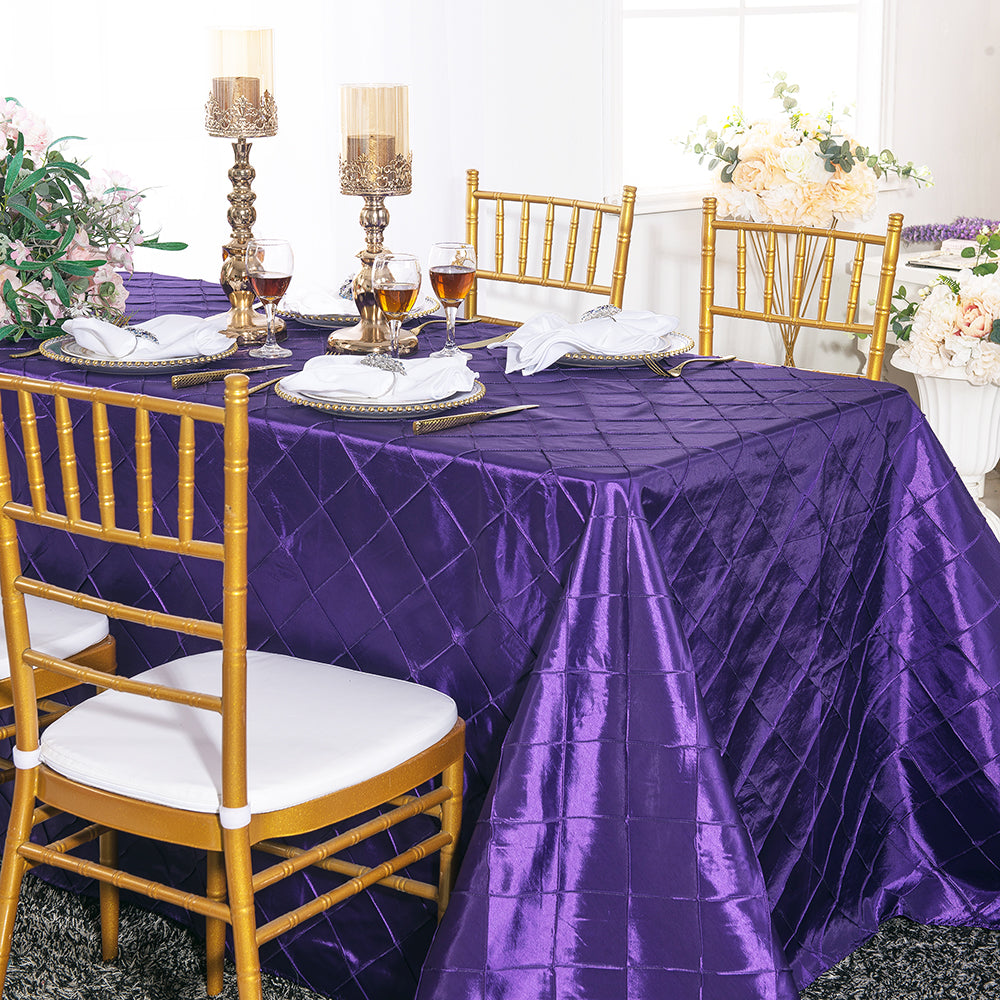 Pintuck Taffeta Rectangular Tablecloth Seamless