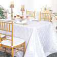 Rectangular Pintuck Taffeta Tablecloth 90x156 White