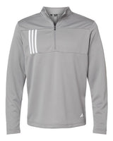 Adidas Men's 3-Stripes Double-Knit Quarter-Zip Pullover