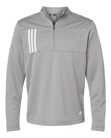 Adidas Men's 3-Stripes Double-Knit Quarter-Zip Pullover
