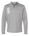 Adidas Men's 3-Stripes Double-Knit Quarter-Zip Pullover