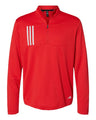 Adidas Men's 3-Stripes Double-Knit Quarter-Zip Pullover