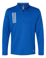 Adidas Men's 3-Stripes Double-Knit Quarter-Zip Pullover
