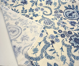 Paloma Aegean Cotton Fabric - Blue Floral Paisley, 54" Width (1 Yard)