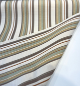 Sunbrella Stripe Carnegie Willow Solution-Dyed Acrylic Fabric - Brown, Gold, Green, Ivory Stripe, 54" Width (1 Yard)