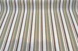 Sunbrella Stripe Carnegie Willow Solution-Dyed Acrylic Fabric - Brown, Gold, Green, Ivory Stripe, 54" Width (1 Yard)