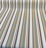 Sunbrella Stripe Carnegie Willow Solution-Dyed Acrylic Fabric - Brown, Gold, Green, Ivory Stripe, 54" Width (1 Yard)