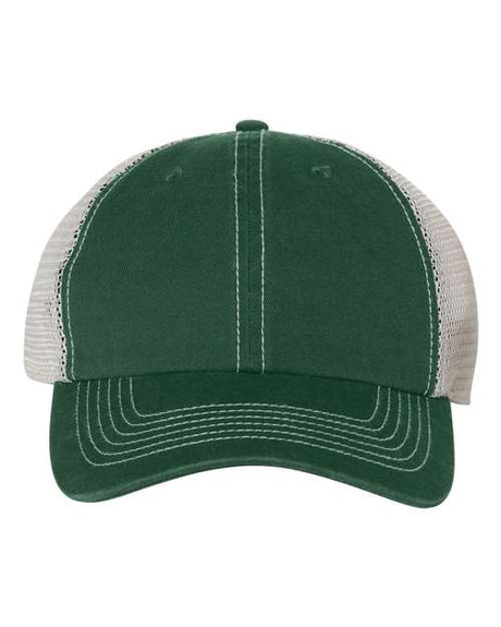 Garment-Washed Trawler Cap with Mesh Back, Low-Profile Snapback