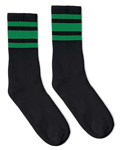 USA-Made Striped Crew Socks