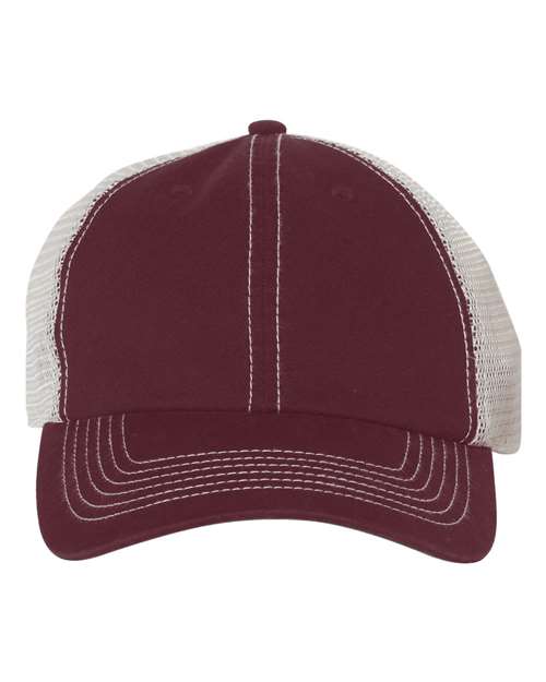Garment-Washed Trawler Cap with Mesh Back, Low-Profile Snapback