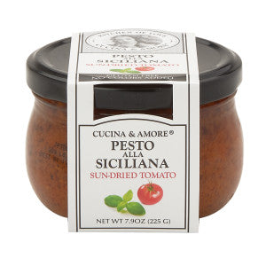 CUCINA & AMORE SUN DRIED TOMATO PESTO 7.9 OZ JAR