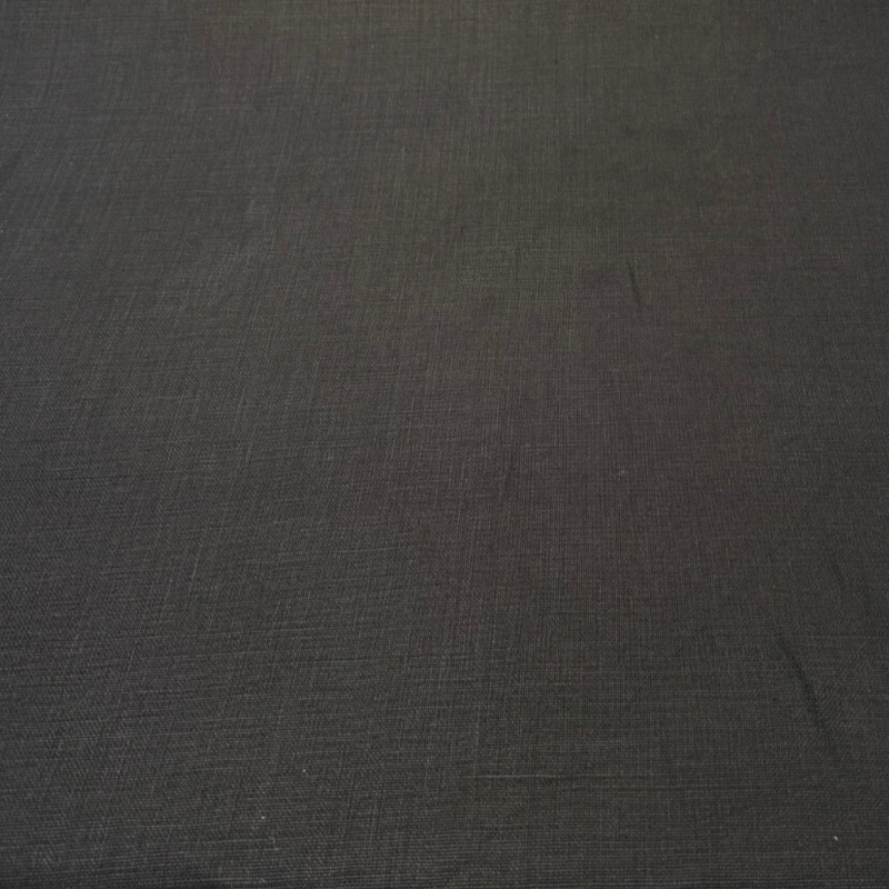 Libeco Belgian Tailored Linen Sanfor Airo Black Linen Fabric - Black, 54-56" Width (1 Yard)