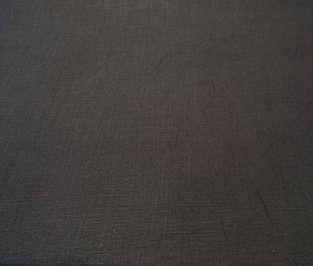 Libeco Belgian Tailored Linen Sanfor Airo Black Linen Fabric - Black, 54-56" Width (1 Yard)