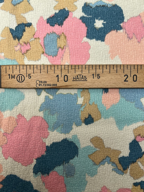 Viscose Huckaback Floral Fabric