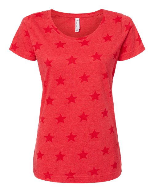 Women's Star Print Scoop Neck Tee