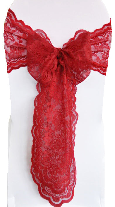 Lace Chair Sash Sample 9x108 Apple Red
