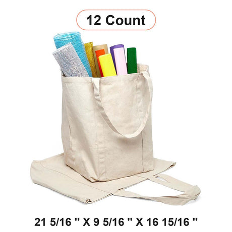 Durable Canvas Tote Bag 21 5/16" X 9 5/16" X 16 15/16" Perfect for Beach