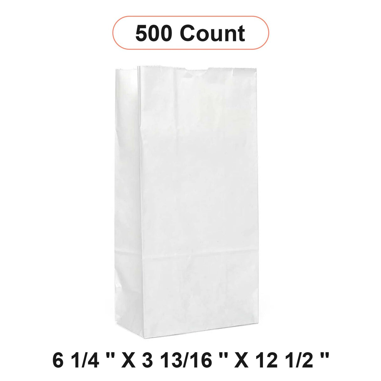 White Shopping Bags 6 1/4'' x 3 13/16'' x 12 1/2''