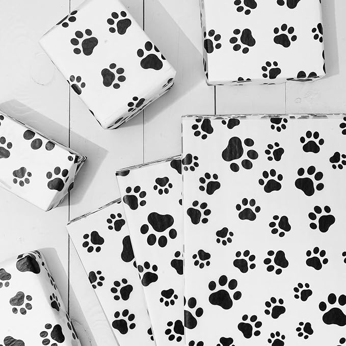 Paw Print Paper Gift Bags 6 3/8" x 8 1/2"
