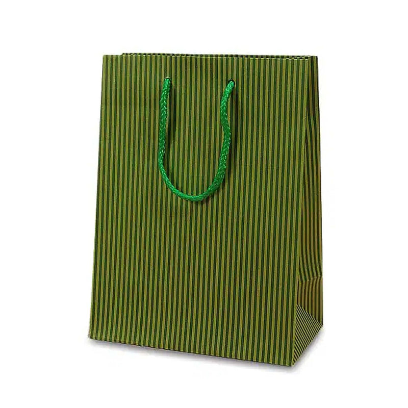 Wide Pinstripe Paper Euro Totes 6 1/4'' X 3 1/2'' X 8 1/2'' Trendy