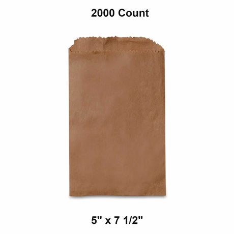 Flat Kraft Paper Bags 5" x 7 1/2"