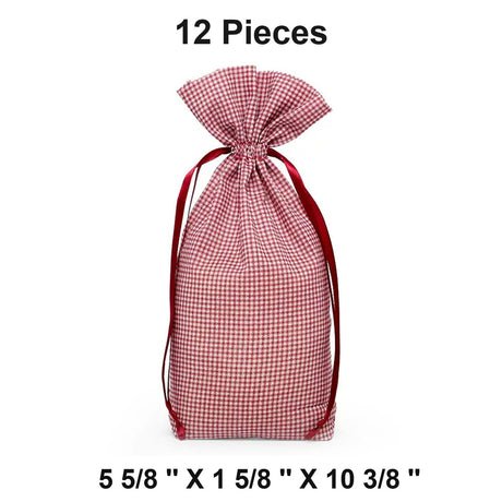 Durable Gingham Cotton Bag 5 5/8" x 1 5/8" x 10 3/8"
