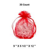 Wide Round Flat Bottom Organza Bags 9'' x 5 1/2'' x 12'' for Weddings