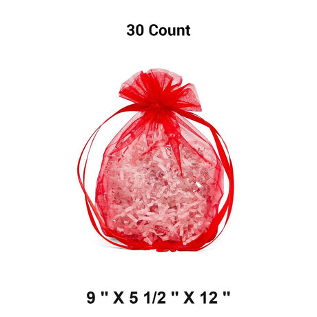 Wide Round Flat Bottom Organza Bags 9'' x 5 1/2'' x 12'' for Weddings