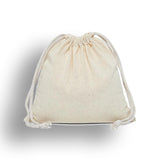 Compact 2" x 3.5" Plain Cotton Muslin Pouch