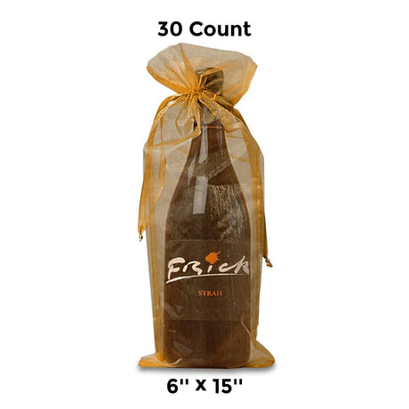 Sheer Wine Bags 6"x15" Perfect for Gifting Bottles in Style