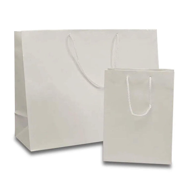 Chic Packaging with 8'' x 4'' x 10'' Glossy Paper Euro Totes