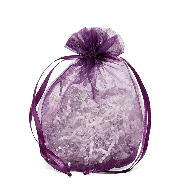 Wide Round Flat Bottom Organza Bags 6 1/2'' x 4'' x 7'' for Wedding Gifts