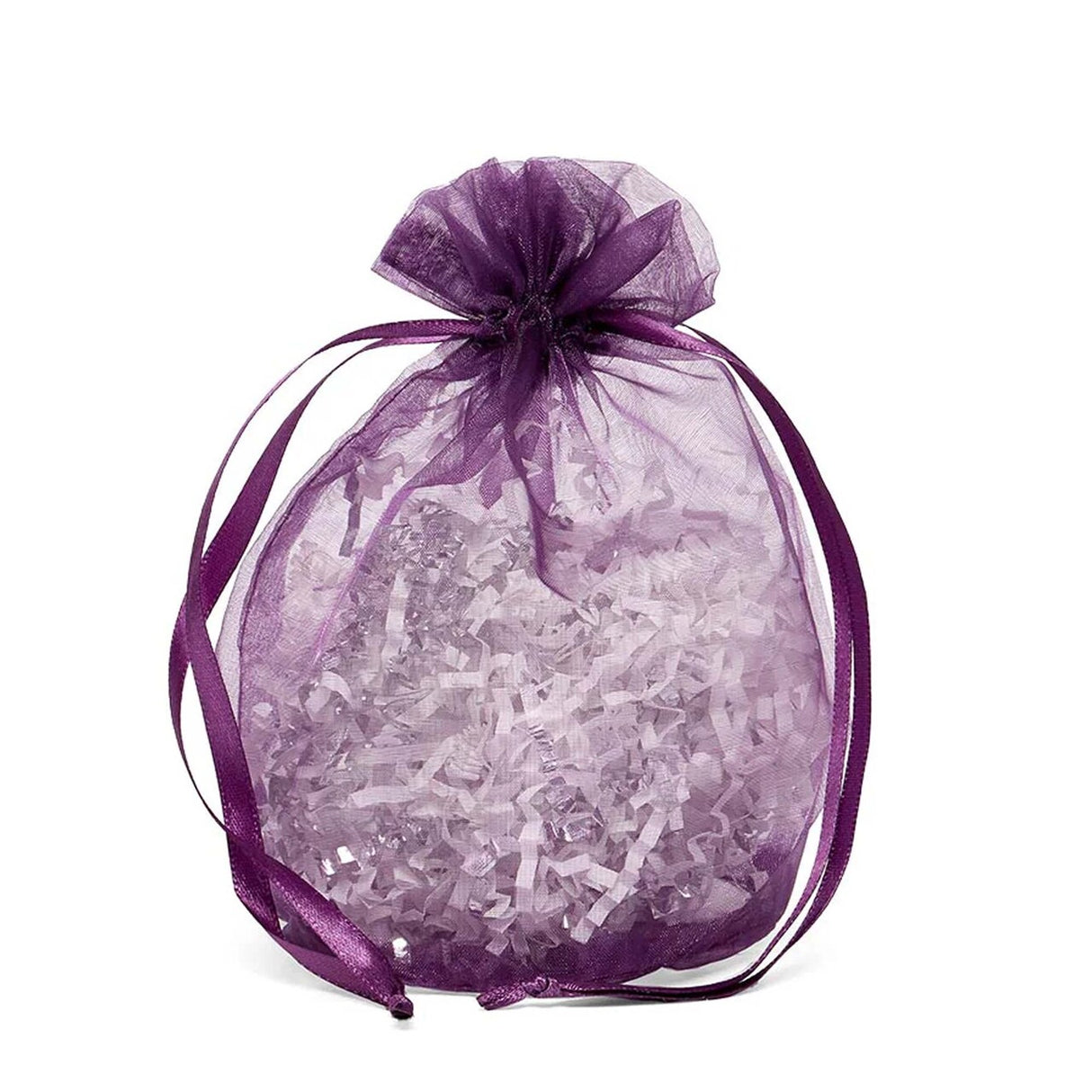 Wide Round Flat Bottom Organza Bags 6 1/2'' x 4'' x 7'' for Wedding Gifts