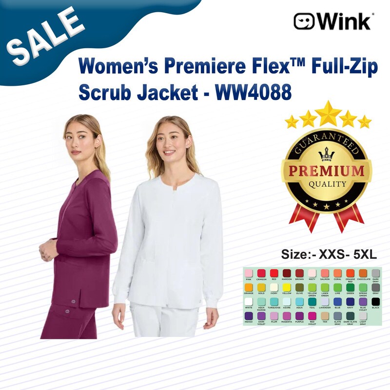 Wink® Women’s Premiere Flex Full-Zip Scrub Jacket