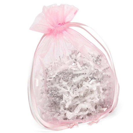 Wide Round Flat Bottom Organza Bags 6 1/2'' x 4'' x 7'' for Packaging