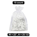 22" x 25 1/2" Organza Bag Jumbo Sized for Bulkier Gifts