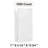 White Packaging Bags 7'' x 4 1/2'' x 13 3/4''