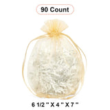 Wide Round Flat Bottom Organza Bags 6 1/2'' x 4'' x 7'' for Party Favors