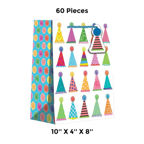 Versatile Patterned Gift Bags 10" x 4" x 8"