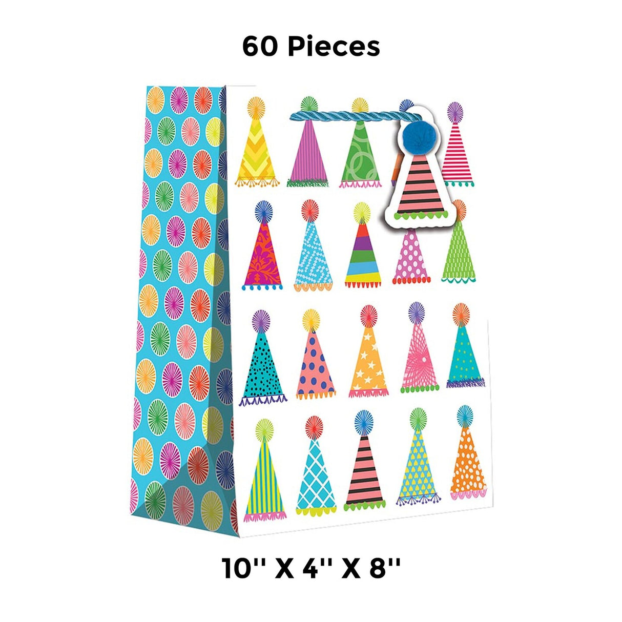 Versatile Patterned Gift Bags 10" X 4" X 8"