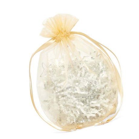 Wide Round Flat Bottom Organza Bags 6 1/2'' x 4'' x 7'' for Party Favors