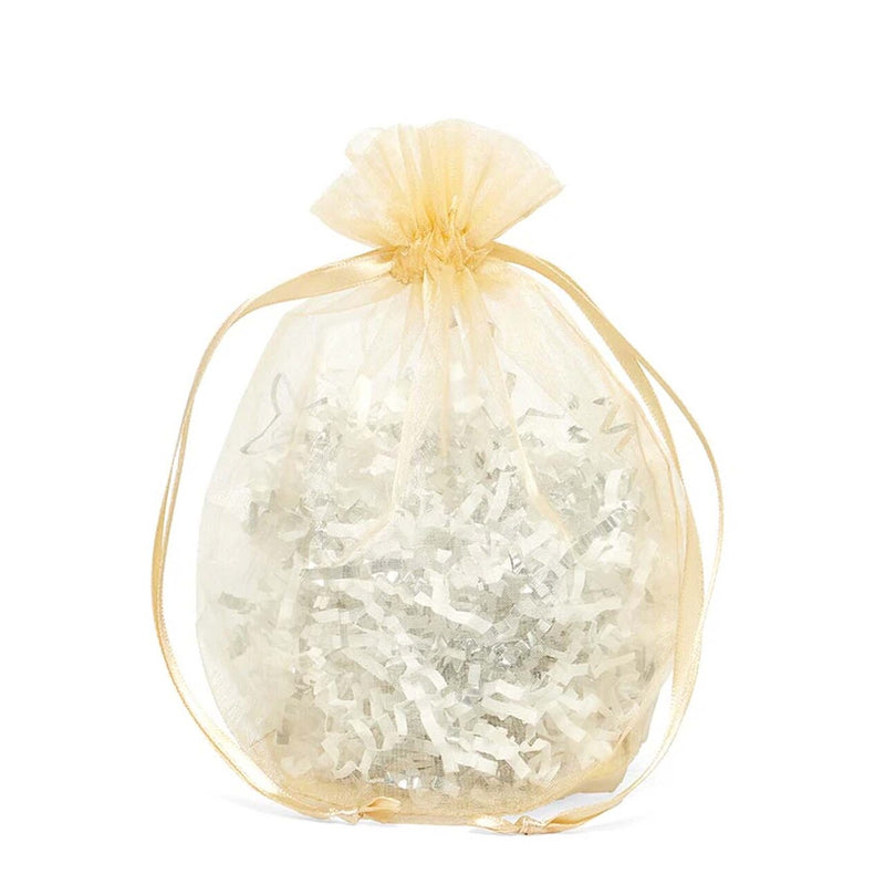 Wide Round Flat Bottom Organza Bags 6 1/2'' x 4'' x 7'' for Party Favors