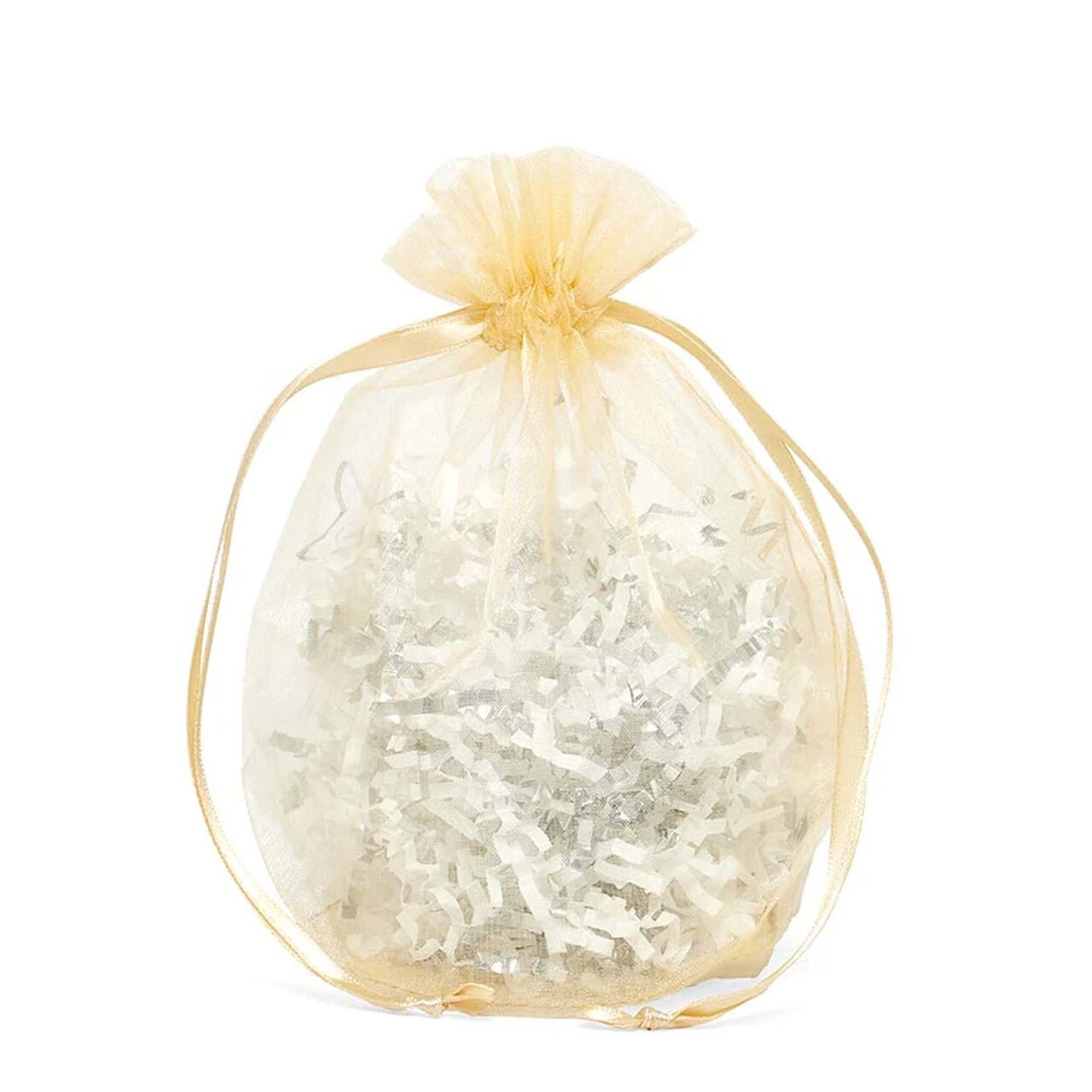 Wide Round Flat Bottom Organza Bags 6 1/2'' x 4'' x 7'' for Party Favors