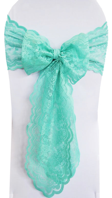 Lace Chair Sash Sample 9x108 Tiff Blue/Aqua Blue