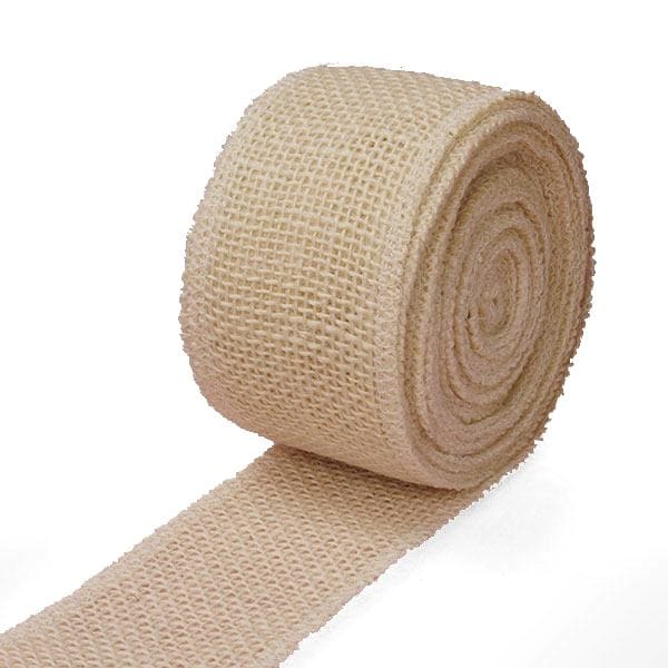 Jute Fabric Ribbon 2 1/2 '' X 10 yd White Color 1 / ROLL