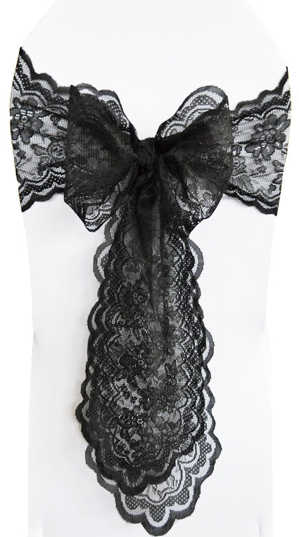 Lace Chair Sash Sample 9x108 Black